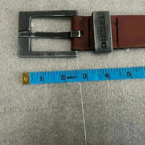 Vintage Diesel Brown Leather Men Belt- Made in  Italy - Picture 4 of 7